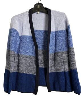 Talbots Factory Knit Cardigan Sweater Open Front M Medium Twee Academia Retro